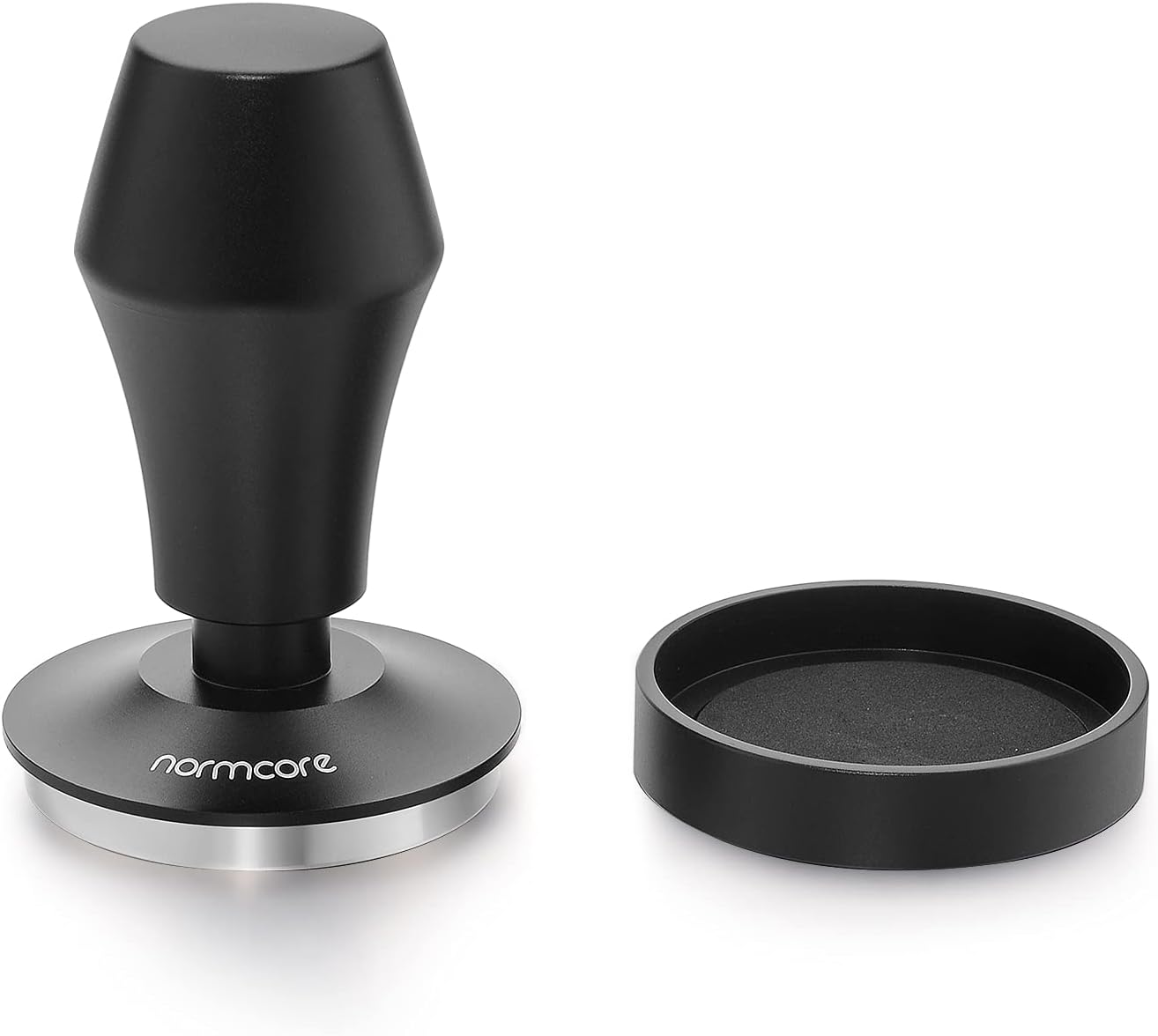 Normcore V4 spring-loaded espresso tamper with stand